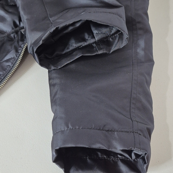 Alpha Industries Adrienne Black Nylon Jacket Attached Hood Removable Fur Trim -S - Picture 11 of 16